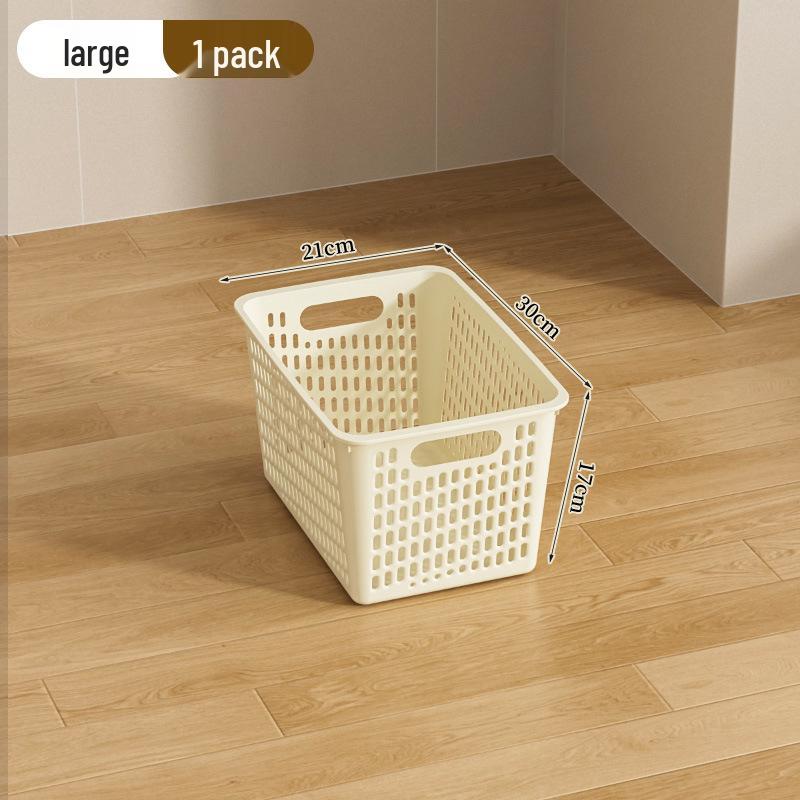 Multifunctional Plastic Desktop Storage Basket with Right Angle Partition