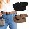 Black Buckle Waist Belt Luxury Design Women's Waistband Trendy Suede Leather Belt  Jeans Decoration