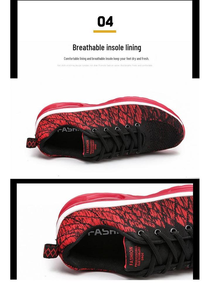 Plus Size Breathable Mesh Air Cushion Men's Running Shoes - Trendy and Versatile for Couples
