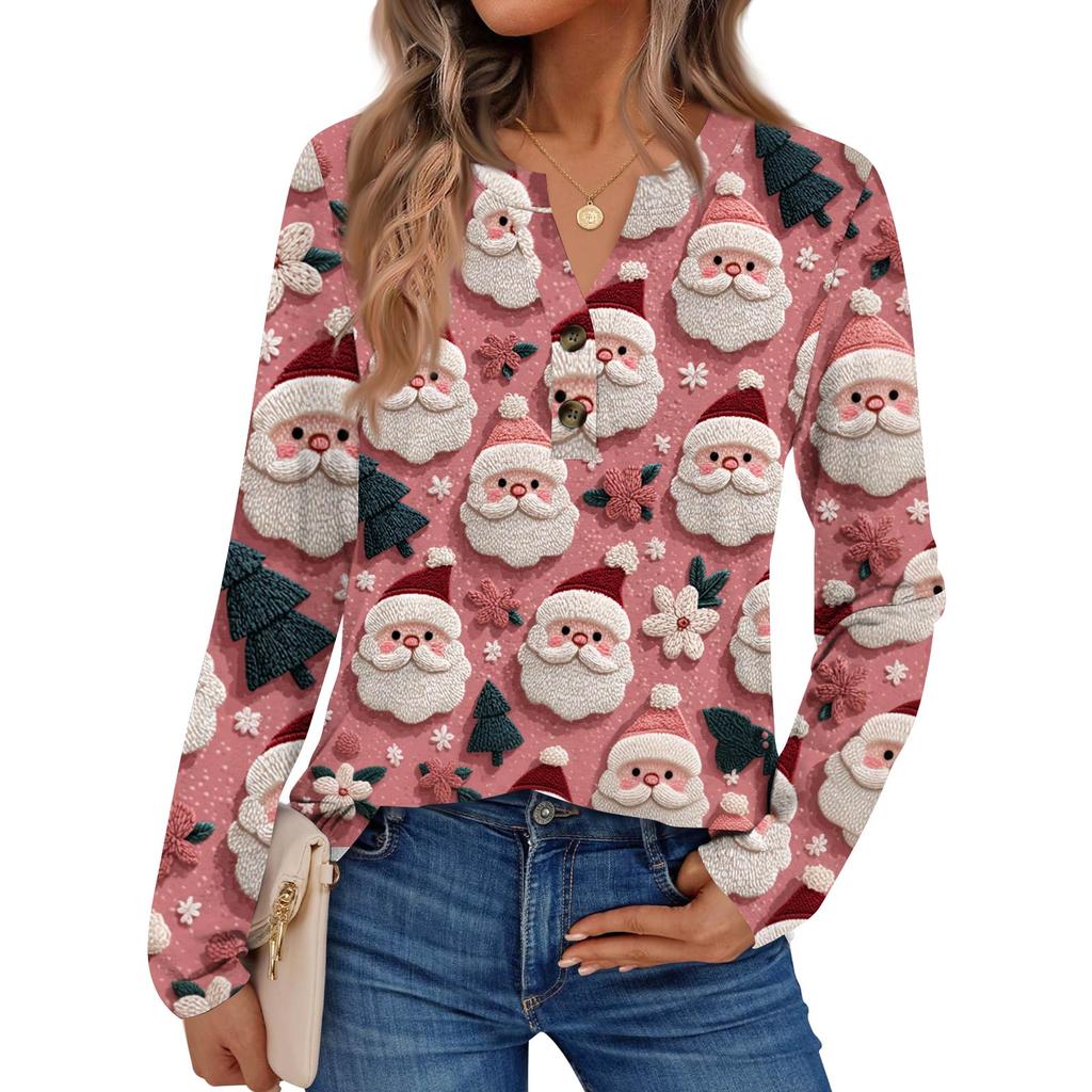 Women's Printed Long Sleeve Shirts Elegant Casual Tops Trendy Shirts Tops