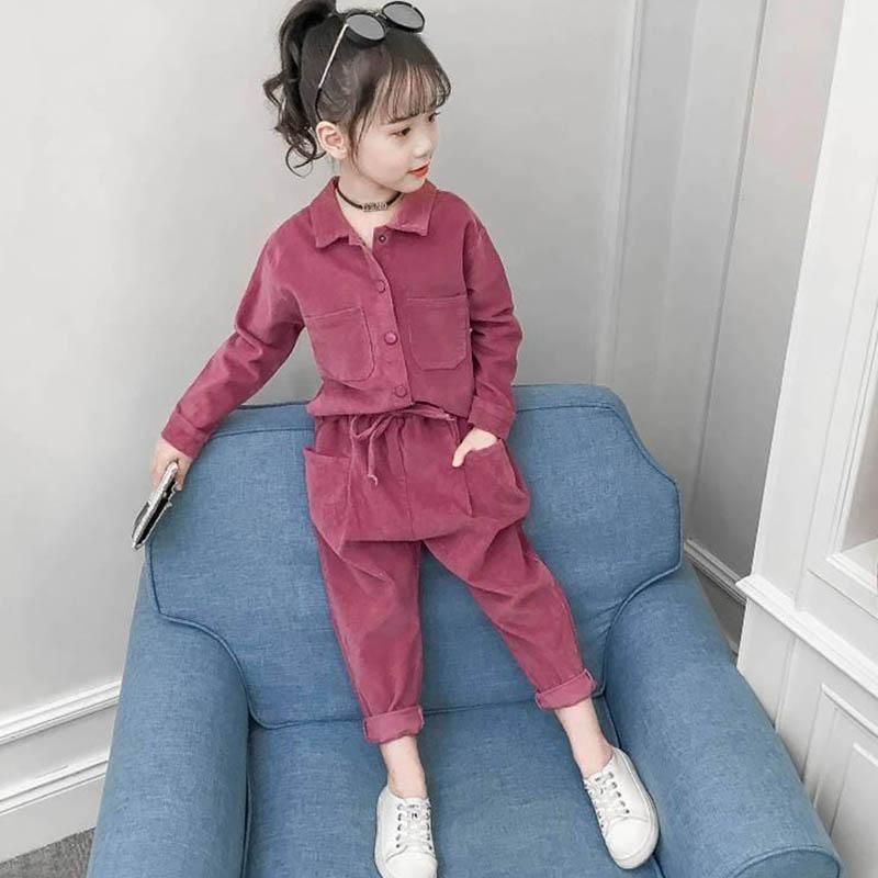 Girls' Suits Spring and Autumn Children's Clothing Children's Two-piece Korean Clothes Female Students Middle-aged Children's Suits