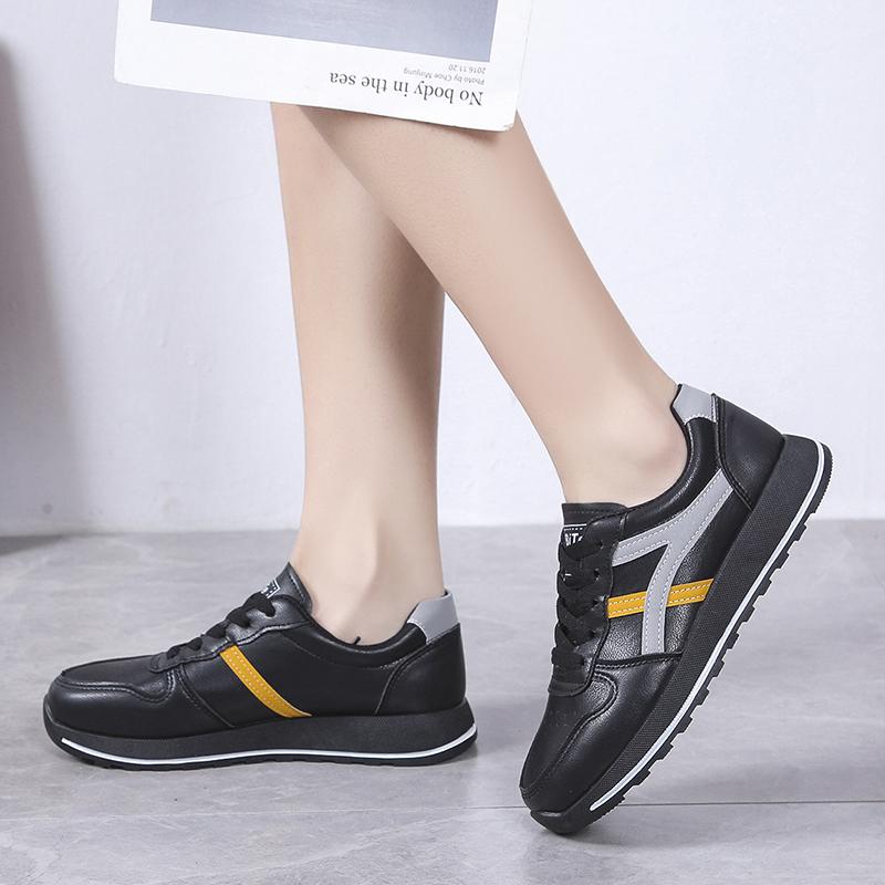 Jarní/Podzimní móda Studentská dámská obuv Nová Silná podrážka odolná proti opotřebení Neformální sportovní obuv Obuv na šněrování s kulatou špičkou