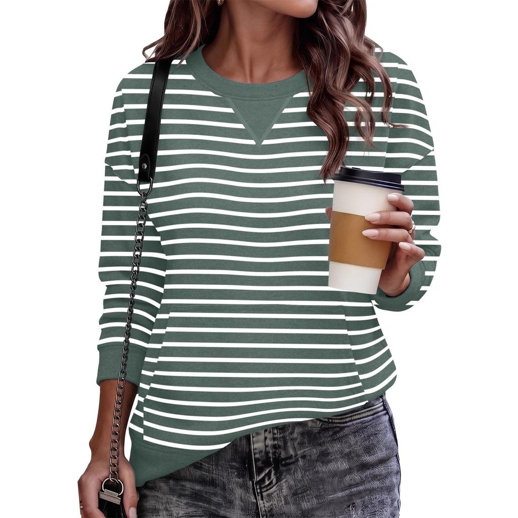 Sweatshirt for Women O Neck Long Sleeve Fall Clothes for Tops