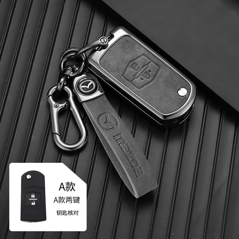 2025 Hot 3 Buttons Car Leather Key Case Protector Cover Shell For Mazda CX-5 CX5 CX-7 CX7 3 2 6 Atenza CX-9/CX9 MX5 Key Case Acc