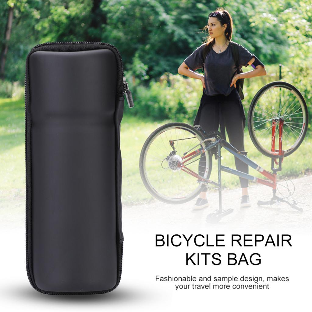 Portable Cycle Repair Kits Tools Bag Bike Kettle Rack Bottle Hard Shell Package Pure Black
