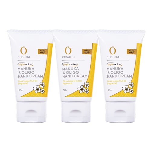 

Cosana Manuka and Oligo Hand Cream, 50g x 3 Bottles, Moisturizing Hand Cream with Manuka Honey MGO400+