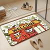 Non-Slip Water-Absorbing Cute Puppy Floor Mat for Bathroom Entrance