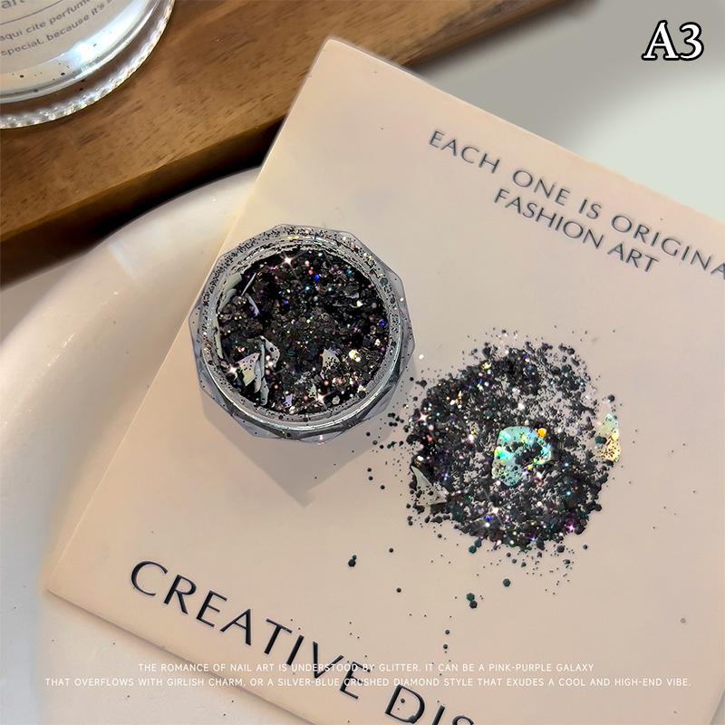 

1 Коробка Голографічні Чисті Блискучі Блискітки Пластівці Іскристі Великі Іризуючі Золоті Срібні Металеві Порошок Блискітки для Нігтів Русалки