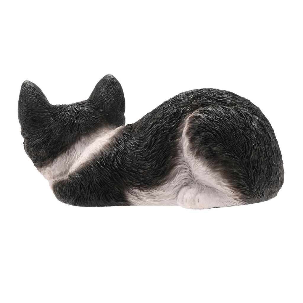 Best Of Breed Resin Black & White Sleeping Cat - 18cm