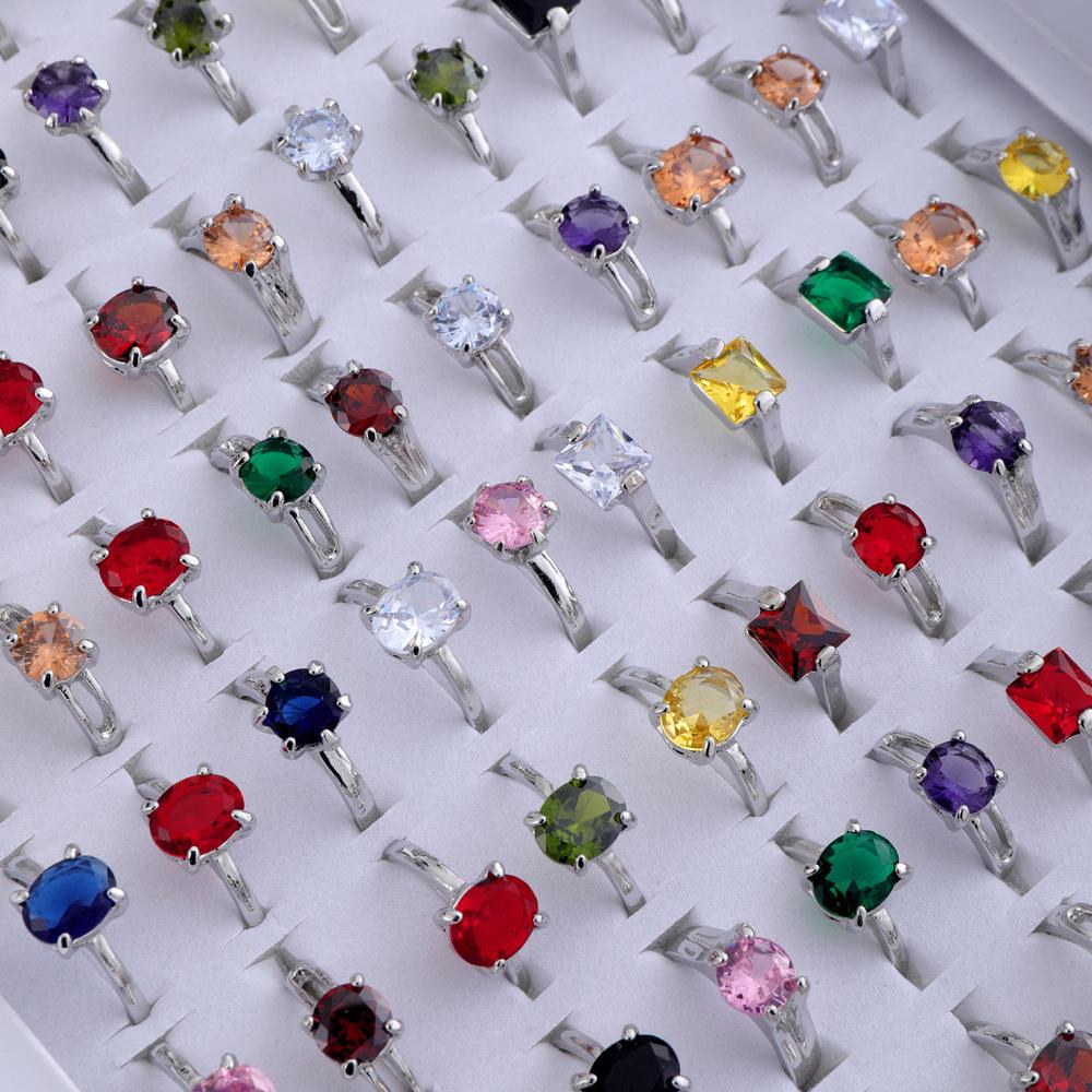Trendy Multi-Style Zircon Square Ring - Women's Fashion Accessory