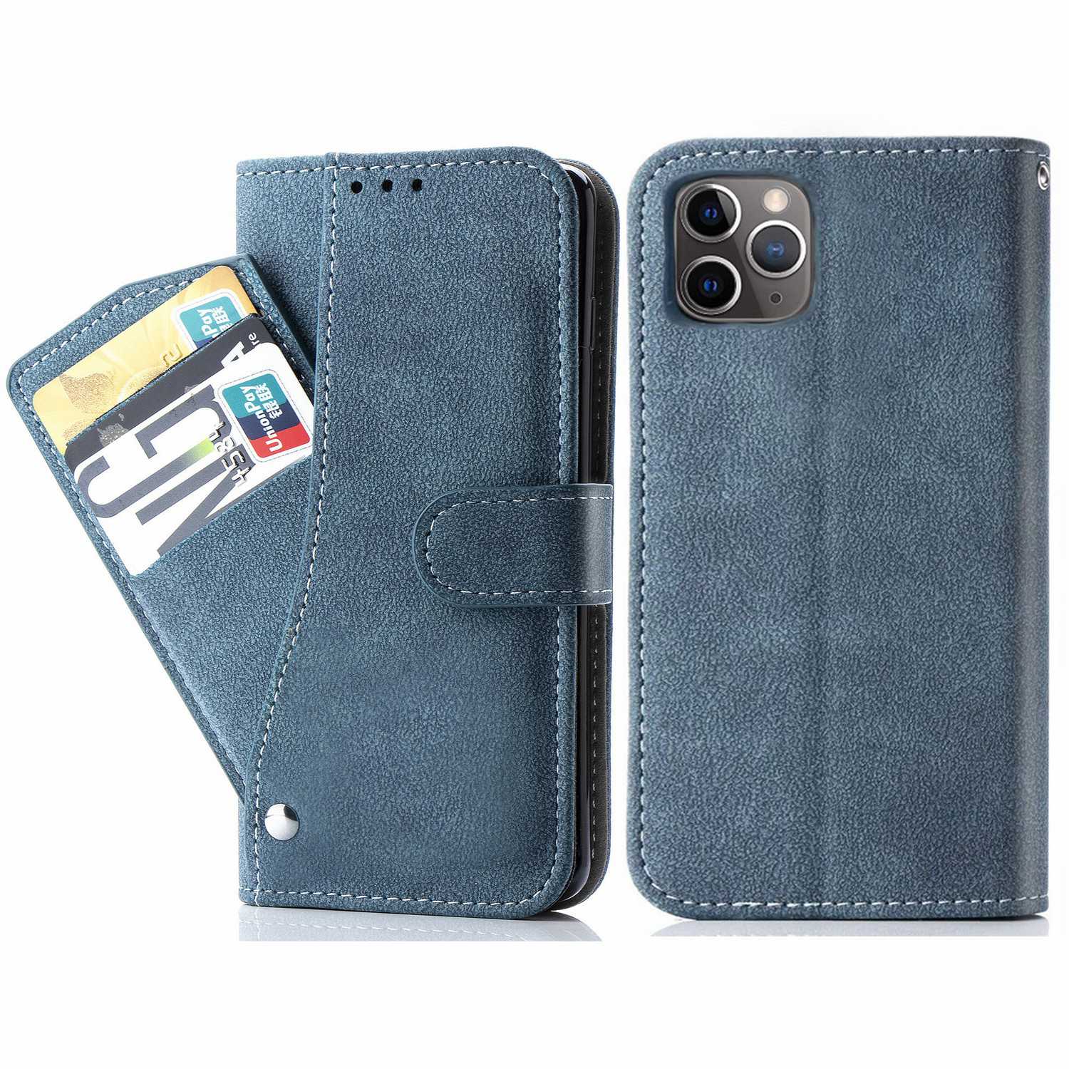 

For iPhone 15 Pro Case Retro PU Leather Wallet Phone Cover with Rotating Card Slots Holder
