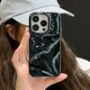 Coque de téléphone Fashion Plating Green Fold Wrinkle pour iPhone 17 Air 16 15 13 11 12 14 Pro Max Housse souple en silicone