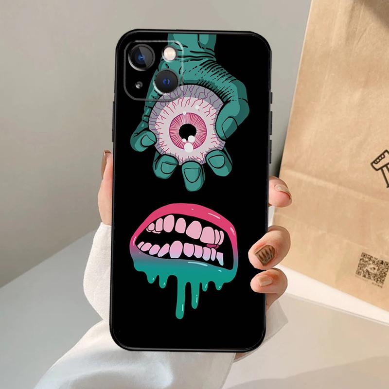 Monster Eye Hand Phone Case For iPhone 17 Air 16 14 13 12 11 15 Pro Max 13 12 Mini 15 16 Plus 16e Cover Coque