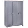 Day and Night - Day and Night Wardrobe 3 Doors Panama Pine Wood Range Gray 118x50x171.5cm