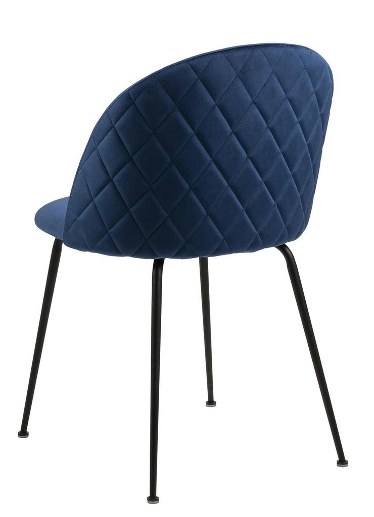 Louise UPHOLSTERED CHAIR, BLUE, METAL LEGS
