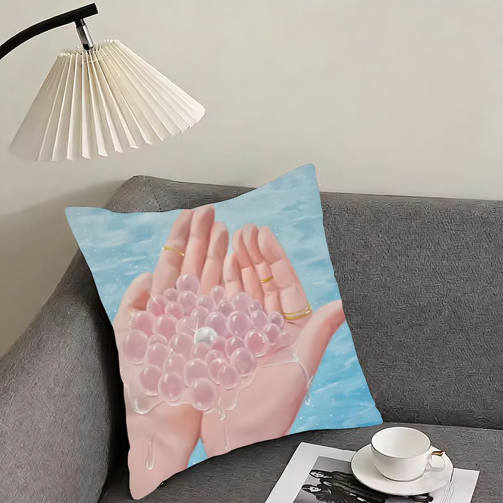 Works by Polish artist Monika Marchewka Cushion Cover Reversible Plush Pillow Cover – For car, sofa, bedroom, perfect as a gift.