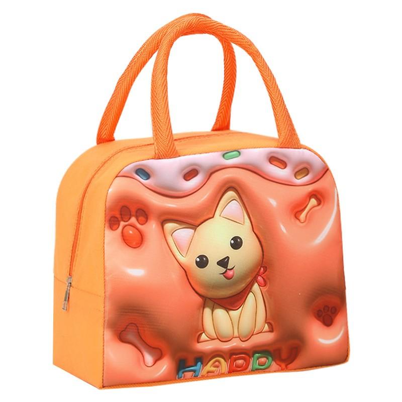 3D Funny Cartoon Cute Pet Lunch Bag Children Portable Rice Lunch Bag