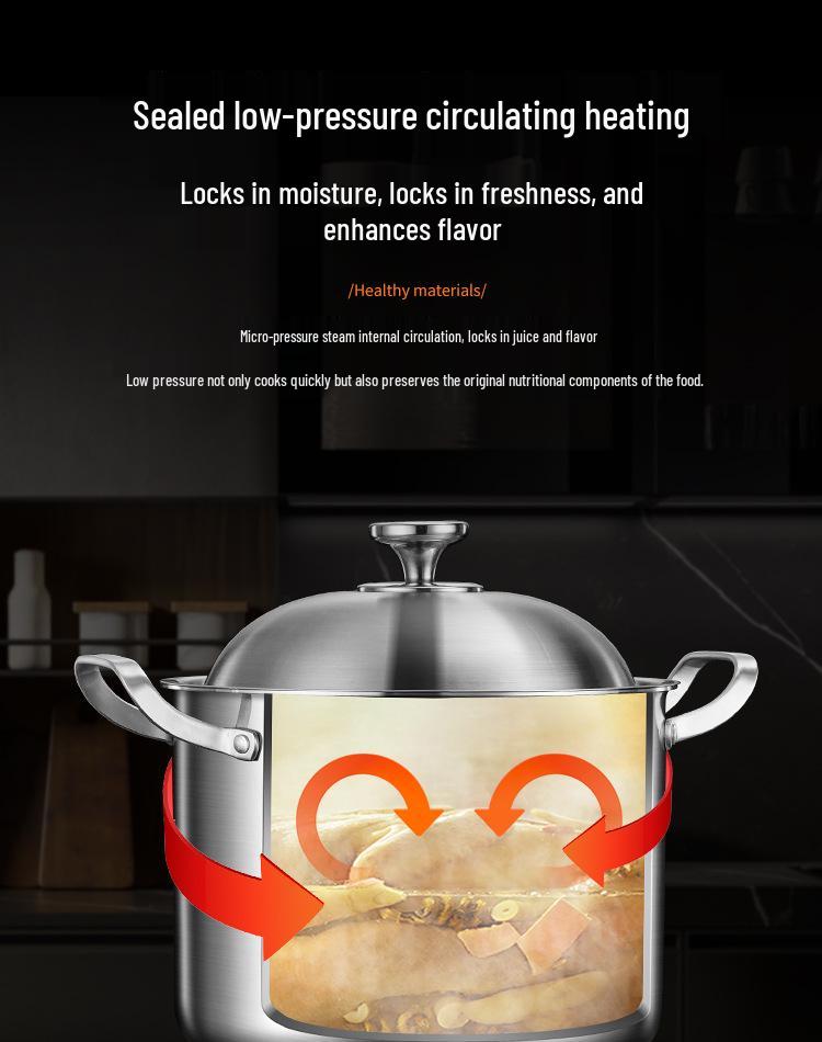 Extra Tall 316 Stainless Steel Stock Pot - Food-Grade, Deepened & Thickened, Large Capacity, Perfect for Stewing & Soups