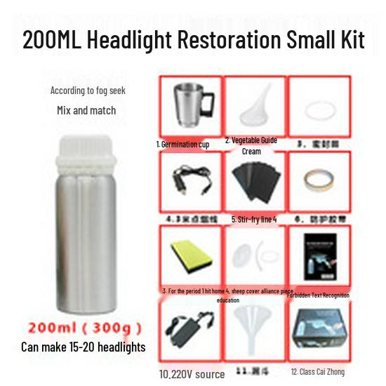 Car Headlight Restoration Kit 90G - Fix Yellowing, Blurriness, Scratches, & Cracks