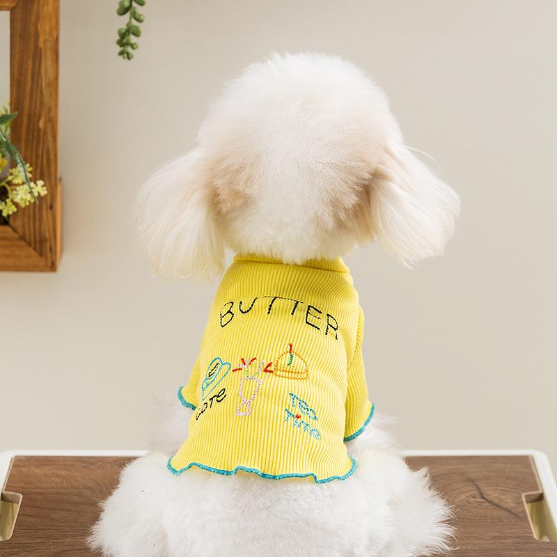 

Casual style dog clothes spring afternoon tea home clothes belly protection air conditioning clothes teddy bear spring summer dog clothing XS (recommended weight 1-1.5kg)