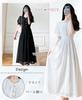 TOWYYO Summer Cute Short Balloon Elastic Solid Size L Women's Midi-Length Dress, All-Lace, Sleeves, V-Neck, Sleeves, Waist, Slimming, Color, A-Line,