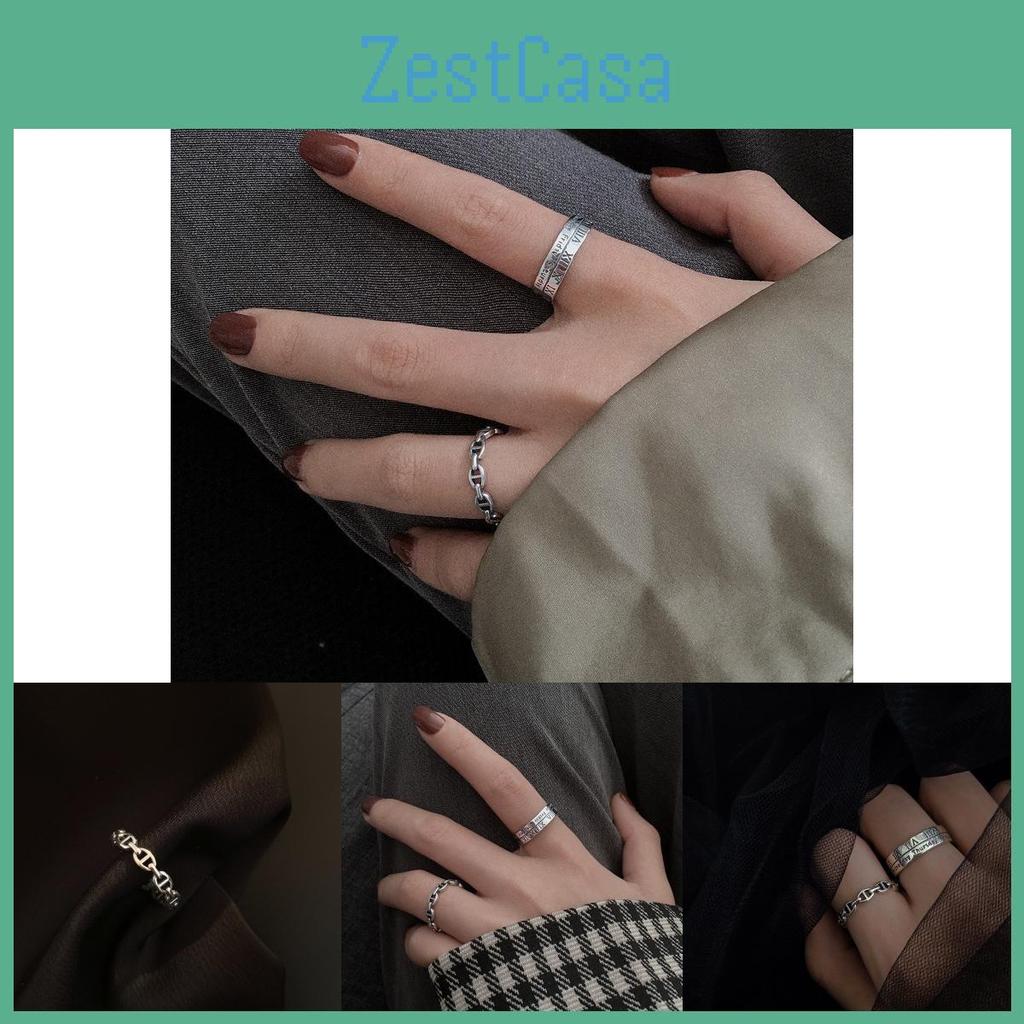Geometric S925 Silver Ring For Women Elegant Open Design Chic Fashion Accessory