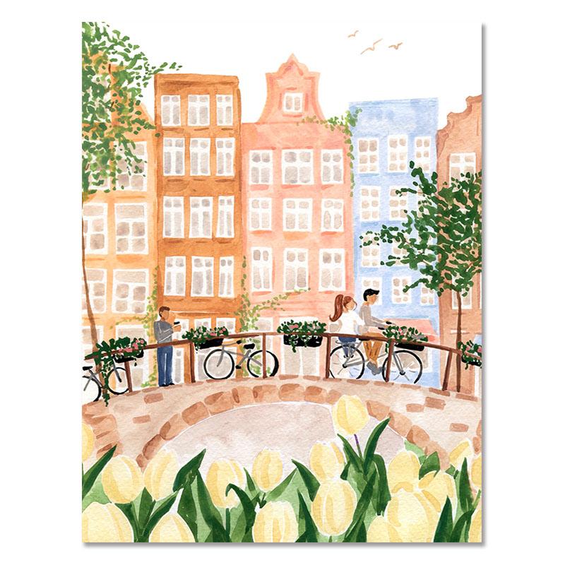 Strand Pool marokkanischer tropischer Dschungel Schaukel Wiese Wandkunst Leinwand Malerei Poster und Drucke Wandbilder für Wohnzimmer Dekor