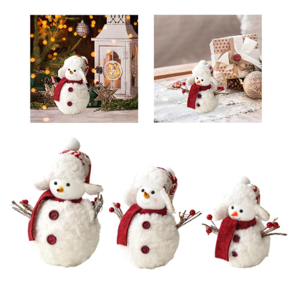 Christmas Snowman Table Decoration Ornament Mantel Centerpieces Decorative Festival Plush Xmas Christmas Table Decoration