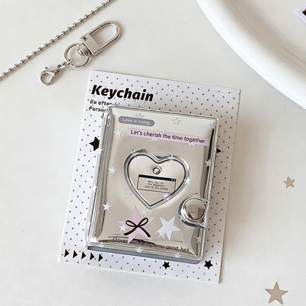 Clear Pocket Mini Photo Album Mini Size Album Keychain High Appearance Book Bag Pendant Daily Use