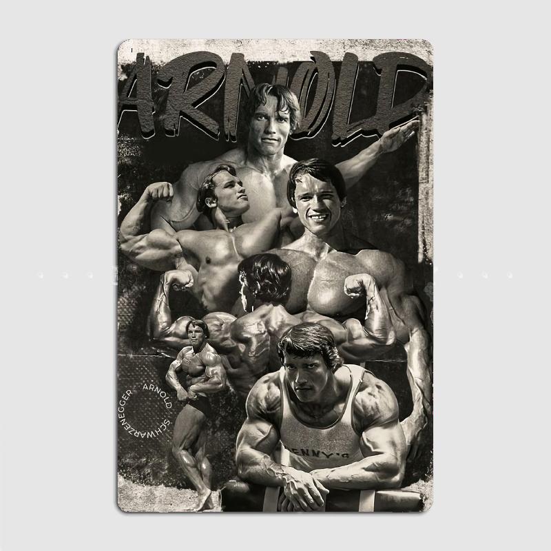 Arnold Schwarzenegger Arbeite Hart Metallschild Poster Wandmalerei Pub Garage Custom Kino Küche Blechschild Poster
