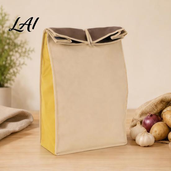 Kitchen Shelf Potato Bag, Self Sealing Storage Accessories Breathable Non-woven Roll Top Closures Durable