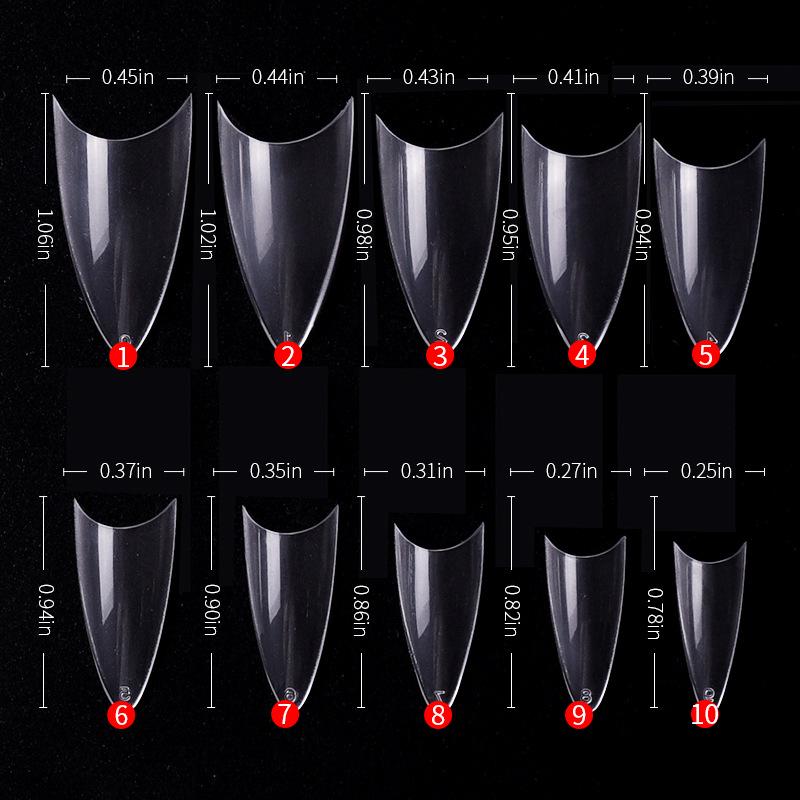 Sharp Tip Transparent False Nails - Pointed Beauty Salon Nail Tips