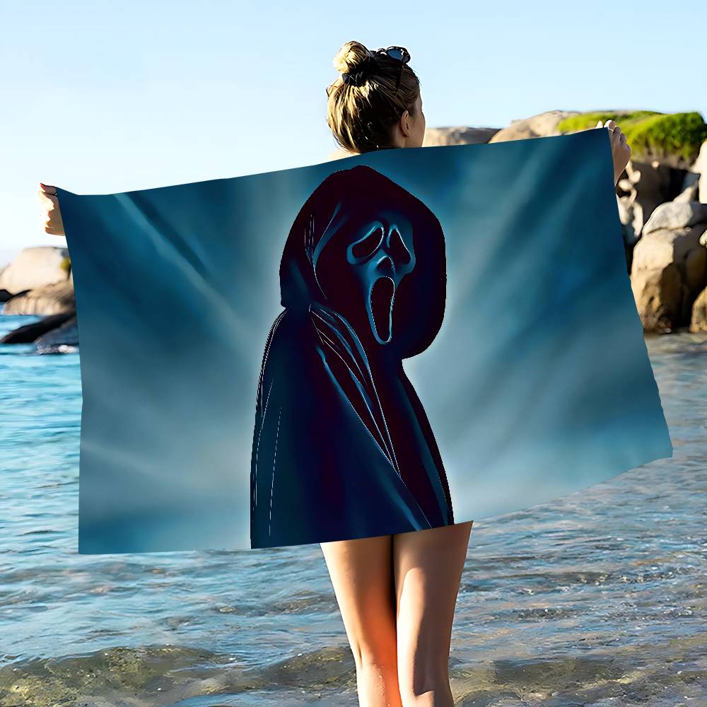 Cool H-Scream-W Microfiber Printed Beach Towel Mountain Climbing Yoga Beach Swimming Running Absorbent Soft Towel