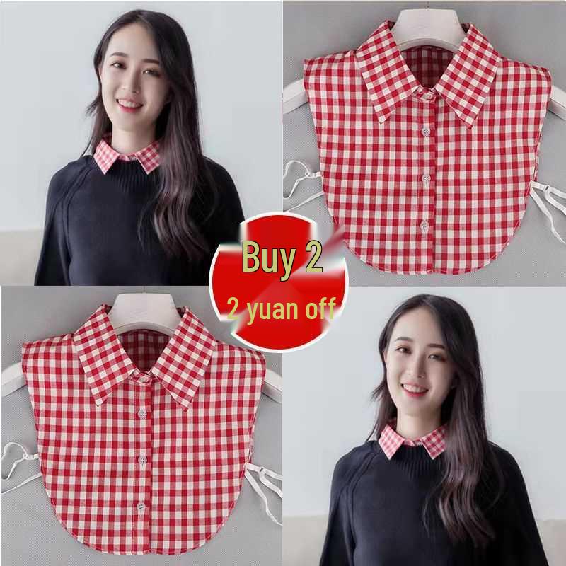 

Red Plaid Detachable Collar for Children s Sweaters and Hoodies