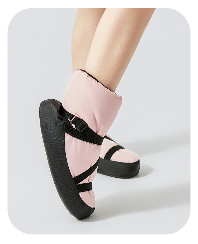 Cozy Velvet-Lined Strappy Ballet Practice Shoes