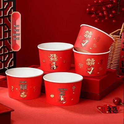 ZISIZ Frühlingsfest Einweg-Rote Pappschalen