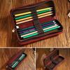 Cowhide Pen Case Genuine Leather Pen Sleeve Pouch New Pencil Bag  Office School Supplies