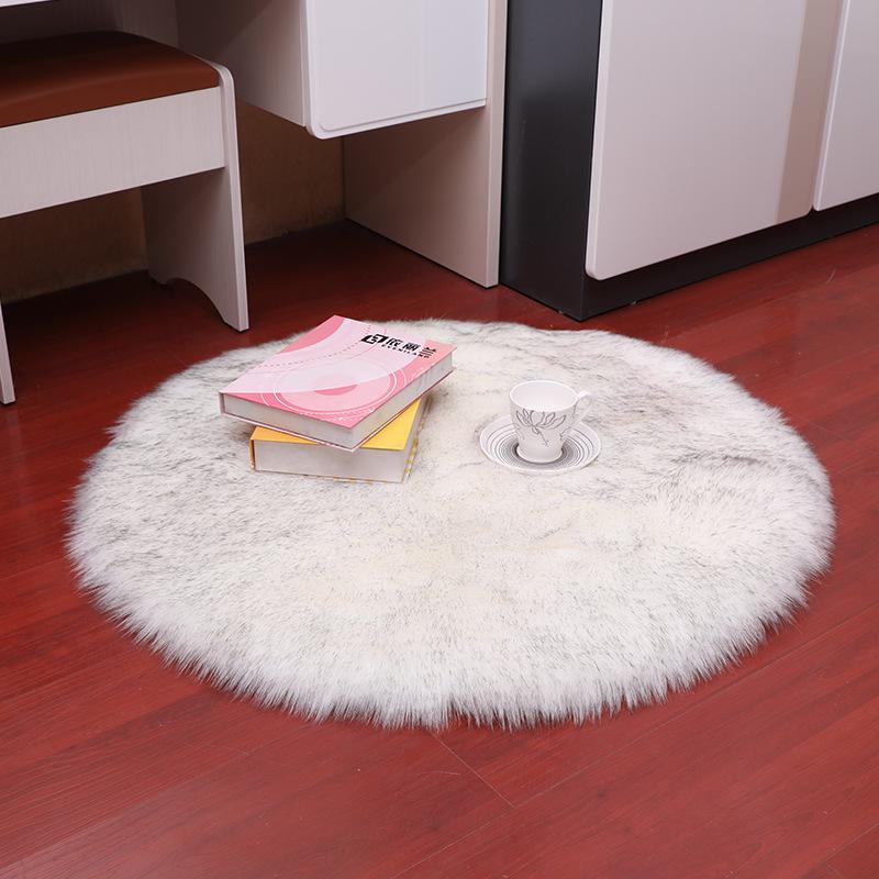 Plush Round Imitation Wool Carpet Floor Mats Foot Mats Household Indoor Full Floor Decorative Carpet