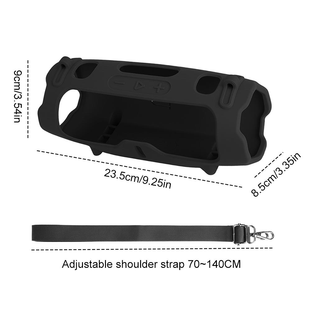 

Protective Sleeve Cover with Shoulder Strap Silicone Protective Cover Shell Protective Skin Case for JBL Charge 6 Speaker чорний