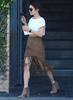Women's Skirt Brown Suede Handmade Genuine Lambskin Leather Fringe Stylish Soft