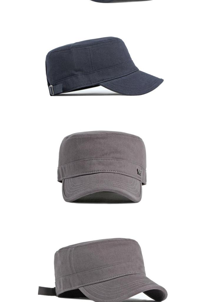 Men's Fashionable Cotton Duckbill Cap - Flat-top, Korean Style Military Hat for Spring/Autumn, Outdoor Sun Protection and Sport.
