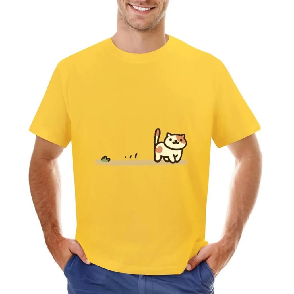 Neko atsume cat, peaches T-shirt animal prinfor boys Short sleeve tee designer t shirt