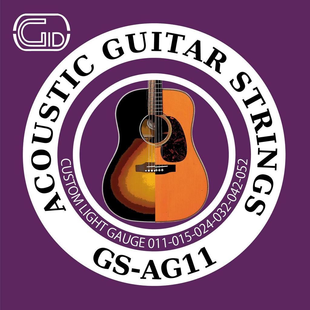 GID STRINGS Series Acoustic Guitar CUSTOM LIGHT Strings, 11-52 Gauge, GS-AG11