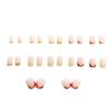 Simple & Cute Wearable Red/Yellow Nail Art Tips - Set of 24 Fashionable Fake Nails