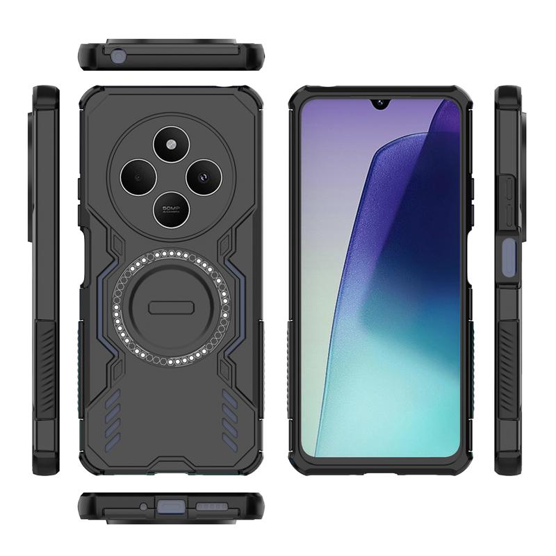 Stoßfeste Panzerhülle für Xiaomi Redmi 14C Magnetische Adsorption Kabellose Ladehülle für Redmi 14C Handyhülle für Redmi 14C Hülle