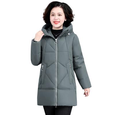 Winter Large Size Medium and Long Hat Collar Padded Jacket Women's Padded Clothing Large Size Women's Clothing