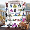 Gorilla Tag cartoon Flannel Blanket, Personalized Custom Name Text, Soft Warm Plush Throw Blanket For Gift