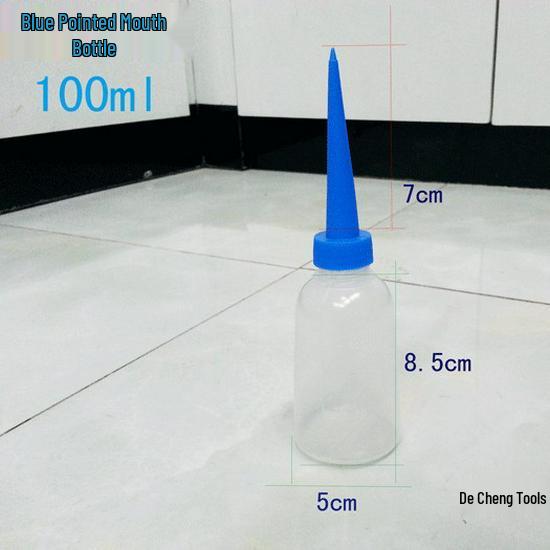 Industrial Squeeze Bottle with Pointed Tip - White/Blue Nozzle for Glue and Oil