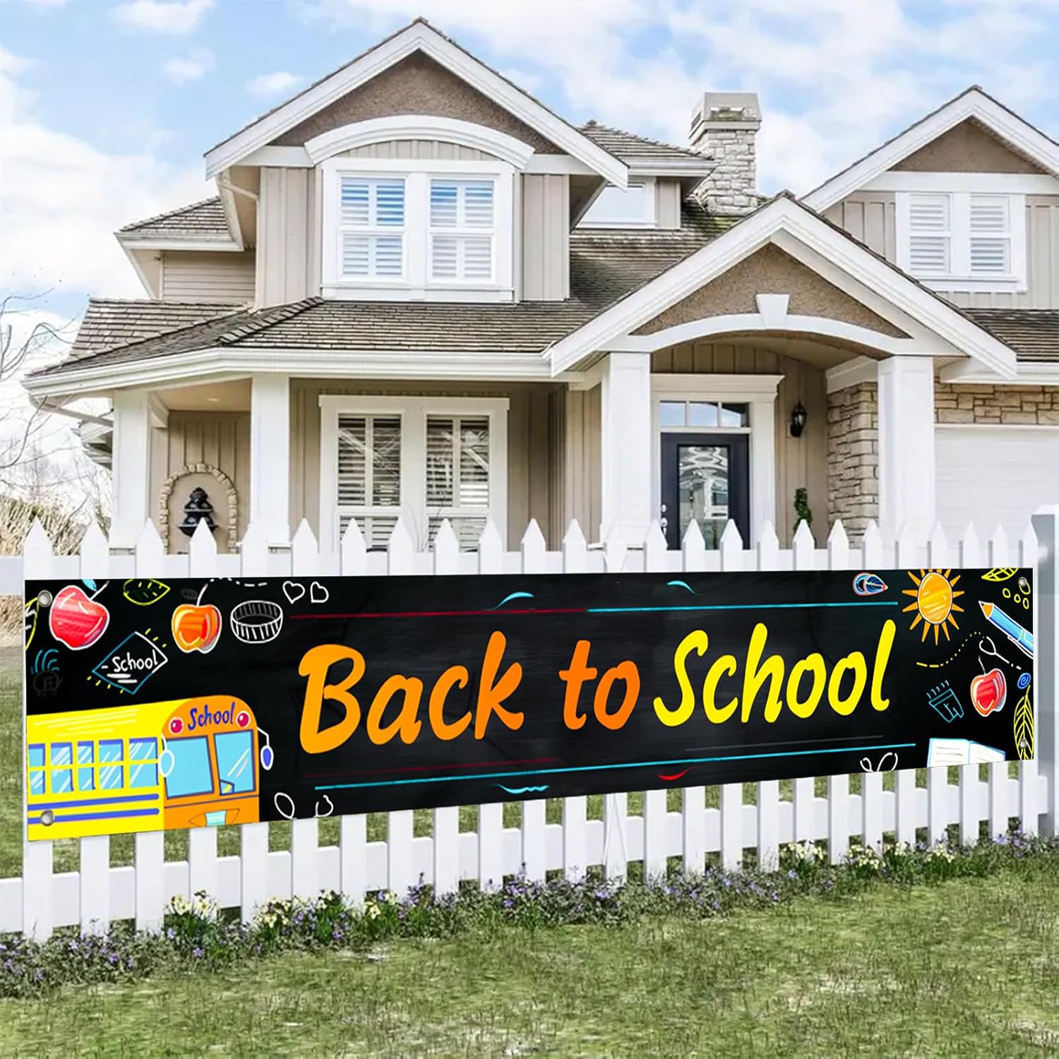 Welcome Back Banner 118x20 Inch Welcome Back To School Outdoor Hanging Banner Party Colorful Letter Design with Confetti Streamers for Back to School Back To School#21