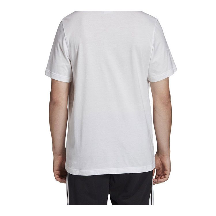 adidas Originals Trefoil Buchstabenlogo Rundhals-T-Shirt Herren Oberteile Weiß FM3789